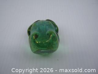 MaxSold Auction: Old Green Iridescent Robert Held RHAG Art Glass Frog Paperweight - Esquimalt (British Columbia, Canada) SELLER MANAGED Downsizing Online Auction - Yarrow Place