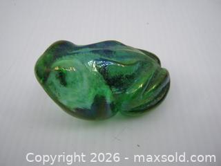 MaxSold Auction: Old Green Iridescent Robert Held RHAG Art Glass Frog Paperweight - Esquimalt (British Columbia, Canada) SELLER MANAGED Downsizing Online Auction - Yarrow Place