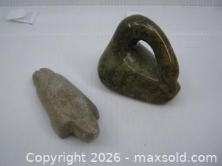 MaxSold Auction: Old Hand Carved Inuit Soapstone Carvings x 2 - Esquimalt (British Columbia, Canada) SELLER MANAGED Downsizing Online Auction - Yarrow Place