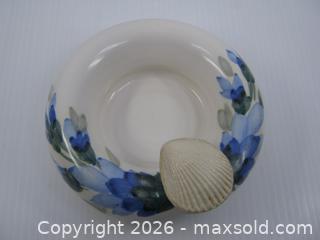 MaxSold Auction: Old Hand Painted Clayworks N.S. Pottery Butter Warmer Dish - Esquimalt (British Columbia, Canada) SELLER MANAGED Downsizing Online Auction - Yarrow Place