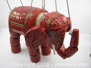 MaxSold Auction: Old Handmade Wood Indian Elephant Marionette Puppet - Esquimalt (British Columbia, Canada) SELLER MANAGED Downsizing Online Auction - Yarrow Place