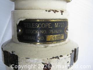 MaxSold Auction: Old Military Interest WWII M71D Sherman Tank Sighting Telescope Serial 26127 - Esquimalt (British Columbia, Canada) SELLER MANAGED Downsizing Online Auction - Yarrow Place