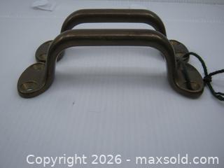MaxSold Auction: Old Pair Nautical Solid Bronze Period Handle Pulls   - Esquimalt (British Columbia, Canada) SELLER MANAGED Downsizing Online Auction - Yarrow Place