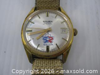 MaxSold Auction: Old Working Gruen Precision 25 Jewel Watch w/ CTA Logo 1874-1974 - Esquimalt (British Columbia, Canada) SELLER MANAGED Downsizing Online Auction - Yarrow Place
