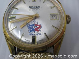MaxSold Auction: Old Working Gruen Precision 25 Jewel Watch w/ CTA Logo 1874-1974 - Esquimalt (British Columbia, Canada) SELLER MANAGED Downsizing Online Auction - Yarrow Place