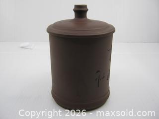 MaxSold Auction: Old Yixing Zisha Clay Lidded Tea Cup w/ Chinese Characters - Esquimalt (British Columbia, Canada) SELLER MANAGED Downsizing Online Auction - Yarrow Place