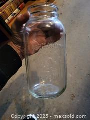 MaxSold Auction: Bernardin Embossed Crest Mason Jar, Clear Glass, ~1 L/1 qt - Kingston (Ontario, Canada) SELLER MANAGED Downsizing Online Auction - Development Drive (STORAGE)