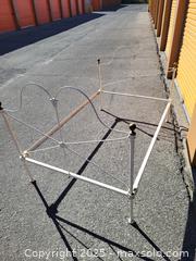 MaxSold Auction: Full/Double Victorian Metal Bed Frame, Cream with Brass Finials - Kingston (Ontario, Canada) SELLER MANAGED Downsizing Online Auction - Development Drive (STORAGE)