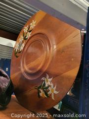 MaxSold Auction: Hand-Painted Wooden Decorative Spinning Plate, 20–24 in - Kingston (Ontario, Canada) SELLER MANAGED Downsizing Online Auction - Development Drive (STORAGE)