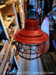 MaxSold Auction: Matte Red Painted Metal Hanging Pendant Lantern - Kingston (Ontario, Canada) SELLER MANAGED Downsizing Online Auction - Development Drive (STORAGE)