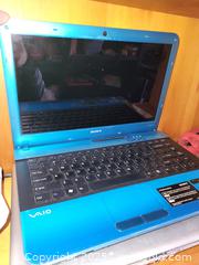 MaxSold Auction: Sony VAIO 15.6&#34; Laptop Blue with Floral Accents - Kingston (Ontario, Canada) SELLER MANAGED Downsizing Online Auction - Development Drive (STORAGE)