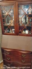 MaxSold Auction: Bureau Secretary Desk with Glass China/Bookcase Top - Bowie (Maryland, USA) SELLER MANAGED Estate Sale Online Auction -  Chantilly Lane