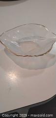 MaxSold Auction: Frosted Glass Decorative Bowl with Gilt Scalloped Edge - Bowie (Maryland, USA) SELLER MANAGED Estate Sale Online Auction -  Chantilly Lane