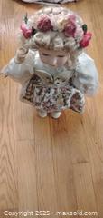 MaxSold Auction: Porcelain Collectible Doll with Rooted Wig & Stand, 16–20 in - Bowie (Maryland, USA) SELLER MANAGED Estate Sale Online Auction -  Chantilly Lane