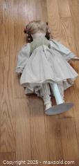 MaxSold Auction: Porcelain Collectible Doll with Rooted Wig & Stand, 16–20 in - Bowie (Maryland, USA) SELLER MANAGED Estate Sale Online Auction -  Chantilly Lane
