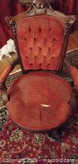 MaxSold Auction: Victorian Rococo Revival Carved Hardwood Upholstered Armchair - Bowie (Maryland, USA) SELLER MANAGED Estate Sale Online Auction -  Chantilly Lane