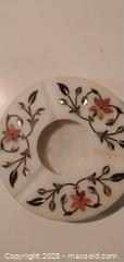 MaxSold Auction: White Marble Pietra Dura Round Ashtray / Decorative Dish - Bowie (Maryland, USA) SELLER MANAGED Estate Sale Online Auction -  Chantilly Lane