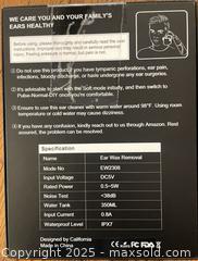 MaxSold Auction: Electric Ear Wax Removal Irrigator Pro EW2308, IPX7, 350mL - Cobourg (Ontario, Canada) SELLER MANAGED Reseller Online Auction - Spragge Crescent