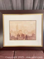 MaxSold Auction: Framed Matted City Skyline Print in Dark Brown Wood Frame - Cobourg (Ontario, Canada) SELLER MANAGED Reseller Online Auction - Spragge Crescent
