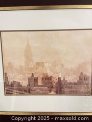 MaxSold Auction: Framed Matted City Skyline Print in Dark Brown Wood Frame - Cobourg (Ontario, Canada) SELLER MANAGED Reseller Online Auction - Spragge Crescent