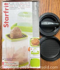 MaxSold Auction: Kitchen Tool Lot: Starfrit Easy Fries Fry Cutter + Silicone Lids &#38; Burger Patty Maker - Cobourg (Ontario, Canada) SELLER MANAGED Reseller Online Auction - Spragge Crescent