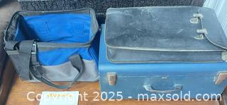MaxSold Auction: Lot: Soft-Sided Tool/Utility Bag & Hard Metal Storage Case with plug in and leather bag.  - Cobourg (Ontario, Canada) SELLER MANAGED Reseller Online Auction - Spragge Crescent
