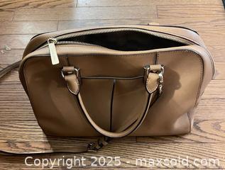 MaxSold Auction: Michael Kors Tan Saffiano-Style Satchel Crossbody - Cobourg (Ontario, Canada) SELLER MANAGED Reseller Online Auction - Spragge Crescent