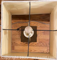 MaxSold Auction: Wood Base Table Lamp with Tapered Rectangular Fabric Shade - Cobourg (Ontario, Canada) SELLER MANAGED Reseller Online Auction - Spragge Crescent