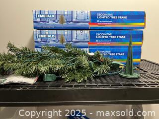 MaxSold Auction: Four 2' lighted Christmas tree stakes and white tree decoration - Langford (British Columbia, Canada) SELLER MANAGED Downsizing Online Auction - Aggregate Court (CONDO)