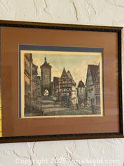 MaxSold Auction: Ernst Geissendorfer &#34;Rothenburg Tauter Etching Print Signed Framed Etch - San Francisco (California, USA) SELLER MANAGED Estate Sale Online Auction - Kenwood Way