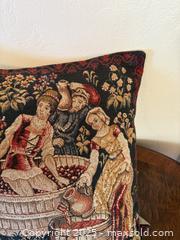 MaxSold Auction: French Tapestry Square Pillow 13.5&#34; Velvet Back  - San Francisco (California, USA) SELLER MANAGED Estate Sale Online Auction - Kenwood Way