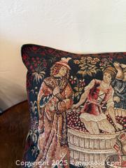 MaxSold Auction: French Tapestry Square Pillow 13.5&#34; Velvet Back  - San Francisco (California, USA) SELLER MANAGED Estate Sale Online Auction - Kenwood Way