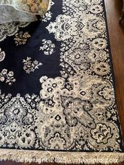 MaxSold Auction: Huge Vintage Black &#38; White Floral Rug - San Francisco (California, USA) SELLER MANAGED Estate Sale Online Auction - Kenwood Way