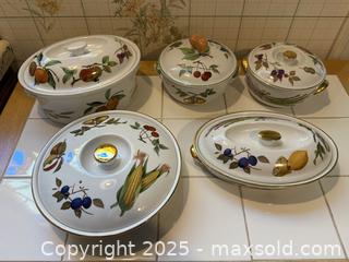 MaxSold Auction: RARE Vintage Royal Worcester Fine Porcelain Evesham Dishware: Oven Dishes, Casserole Dishes, Lidded Pots - San Francisco (California, USA) SELLER MANAGED Estate Sale Online Auction - Kenwood Way