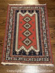 MaxSold Auction: Vintage Afshar Kilim Rug, Wool Kilim Rug - San Francisco (California, USA) SELLER MANAGED Estate Sale Online Auction - Kenwood Way