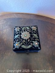 MaxSold Auction: Vintage Black Velvet Embroidered Metallic Needlework Beaded Jewelry Box - San Francisco (California, USA) SELLER MANAGED Estate Sale Online Auction - Kenwood Way