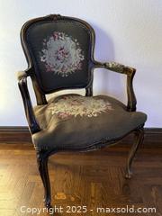 MaxSold Auction: Vintage French Louis XV Brown Needlepoint Armchair  - San Francisco (California, USA) SELLER MANAGED Estate Sale Online Auction - Kenwood Way