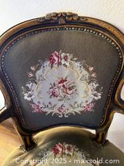 MaxSold Auction: Vintage French Louis XV Brown Needlepoint Armchair  - San Francisco (California, USA) SELLER MANAGED Estate Sale Online Auction - Kenwood Way