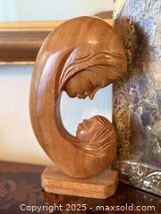 MaxSold Auction: Vintage Hand-Carved Wooden Madonna and Child Sculpture &#38; The Virgin Mary With Angels Painted Board - San Francisco (California, USA) SELLER MANAGED Estate Sale Online Auction - Kenwood Way