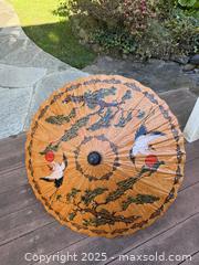 MaxSold Auction: Vintage Hand Painted Chinese Paper Umbrella: Bamboo Asian Parasol - San Francisco (California, USA) SELLER MANAGED Estate Sale Online Auction - Kenwood Way