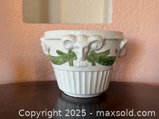 MaxSold Auction: Vintage Mid Century Regency Large Italian Ceramic Ram/Goat Head Garland Cache Flower Pot - San Francisco (California, USA) SELLER MANAGED Estate Sale Online Auction - Kenwood Way