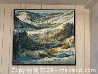 MaxSold Auction: Vintage Mid Century Robert Elsocht Painting. Hills, Snow, Landscape  - San Francisco (California, USA) SELLER MANAGED Estate Sale Online Auction - Kenwood Way