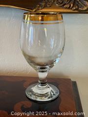 MaxSold Auction: Vintage Pasabahce Circle Turkey Art of Glass Set of 6 Wine Glasses with Gold Rim - San Francisco (California, USA) SELLER MANAGED Estate Sale Online Auction - Kenwood Way