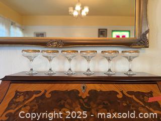 MaxSold Auction: Vintage Pasabahce Executive Gold Collection Champagne Glasses - San Francisco (California, USA) SELLER MANAGED Estate Sale Online Auction - Kenwood Way