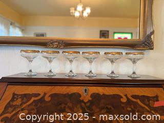 MaxSold Auction: Vintage Pasabahce Executive Gold Collection Champagne Glasses - San Francisco (California, USA) SELLER MANAGED Estate Sale Online Auction - Kenwood Way