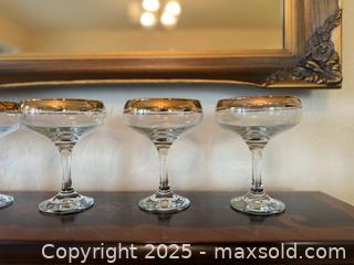 MaxSold Auction: Vintage Pasabahce Executive Gold Collection Champagne Glasses - San Francisco (California, USA) SELLER MANAGED Estate Sale Online Auction - Kenwood Way