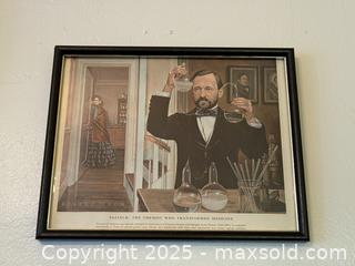 MaxSold Auction: Vintage Pasteur: The Chemist Who Transformed Medicine - Framed Original Medical Print / Poster Art - San Francisco (California, USA) SELLER MANAGED Estate Sale Online Auction - Kenwood Way