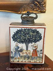 MaxSold Auction: Vintage Porcelain German Decanter Wine Bottle With Pewter Screw On Lid - San Francisco (California, USA) SELLER MANAGED Estate Sale Online Auction - Kenwood Way