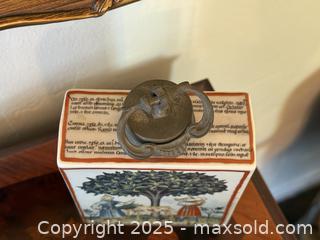 MaxSold Auction: Vintage Porcelain German Decanter Wine Bottle With Pewter Screw On Lid - San Francisco (California, USA) SELLER MANAGED Estate Sale Online Auction - Kenwood Way