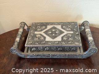 MaxSold Auction: Vintage Silver Jewelry Box. Beautiful!  - San Francisco (California, USA) SELLER MANAGED Estate Sale Online Auction - Kenwood Way